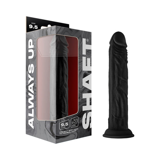 SHAFT - MODEL J 9.5 IN. BLACK LIQUID SILICONE DILDO