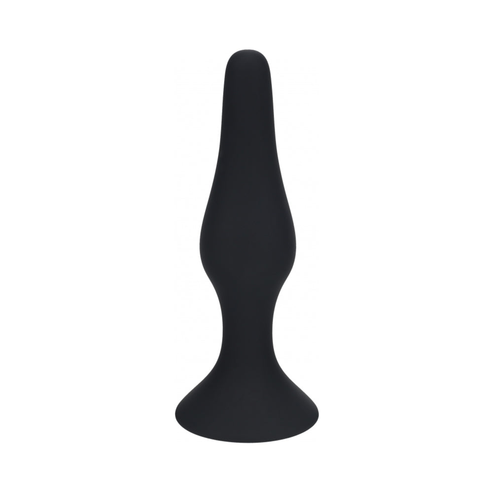 SHOTS - LEVELZ SLIM SILICONE ANAL PLUG LARGE BLACK