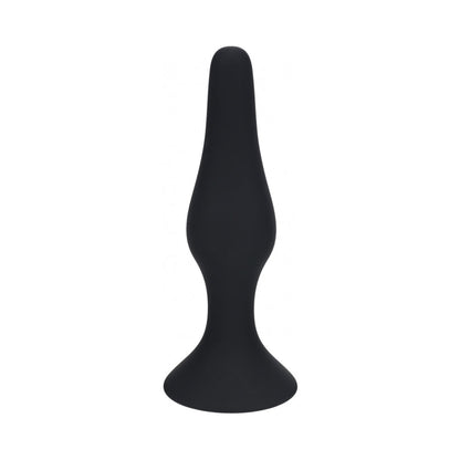 SHOTS - LEVELZ SLIM SILICONE ANAL PLUG LARGE BLACK