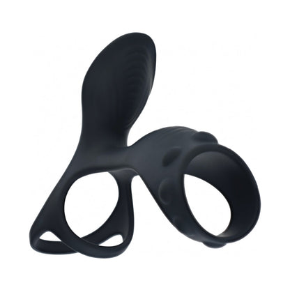 SHOTS - LEVELZ ANEL VIBRATÓRIO DE SILICONE PARA PÉNIS E TESTÍCULOS COM ARGOLA PARA O EIXO
