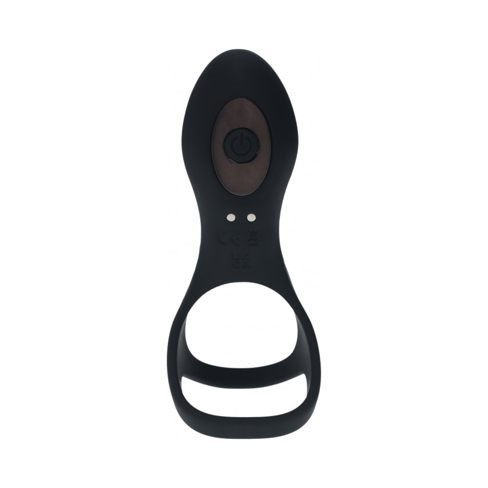 SHOTS - LEVELZ ANEL VIBRATÓRIO DE SILICONE PARA PÉNIS E TESTÍCULOS COM ARGOLA PARA O EIXO