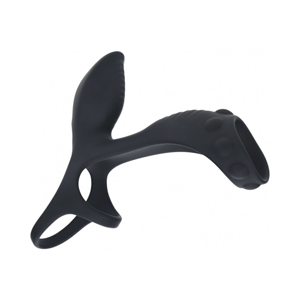 SHOTS - LEVELZ ANEL VIBRATÓRIO DE SILICONE PARA PÉNIS E TESTÍCULOS COM ARGOLA PARA O EIXO