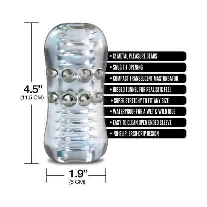 GLOBAL NOVELTIES - MSTR B8 CLEAR-VIEW BEADED STROKER HEAD BANGER