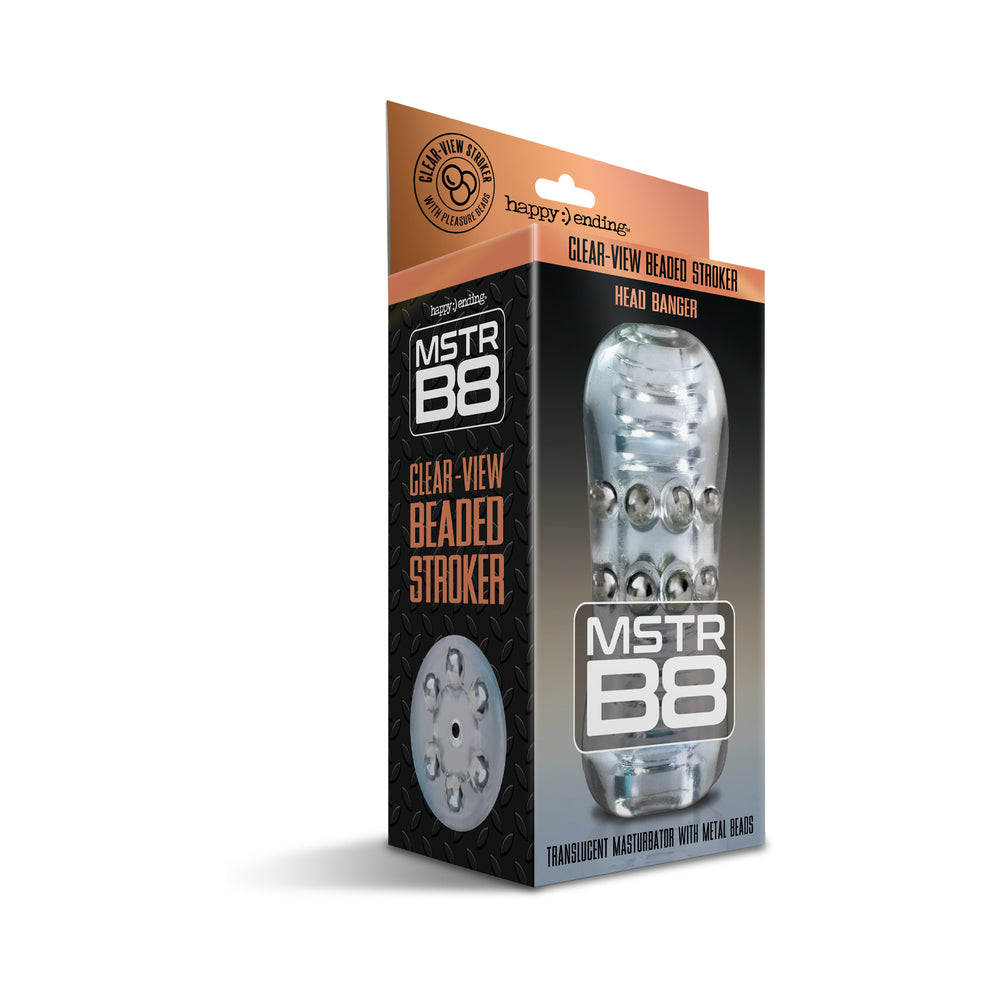 GLOBAL NOVELTIES - MSTR B8 CLEAR-VIEW BEADED STROKER HEAD BANGER