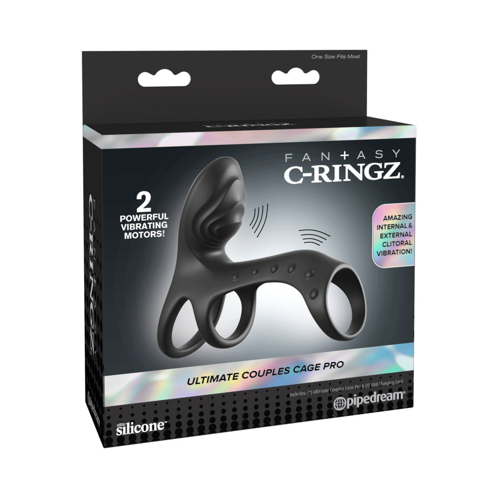 PIPEDREAM - FANTASY C-RINGZ ULTIMATE COUPLES CAGE PRO BLACK