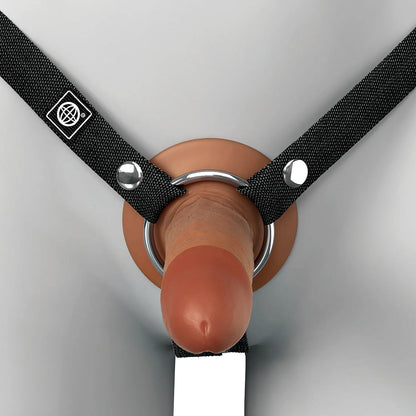 PIPEDREAM - FANTASY X-TENSIONS ELITE SILICONE HOLLOW STRAP-ON DUAL DENSITY 5 IN. BROWN