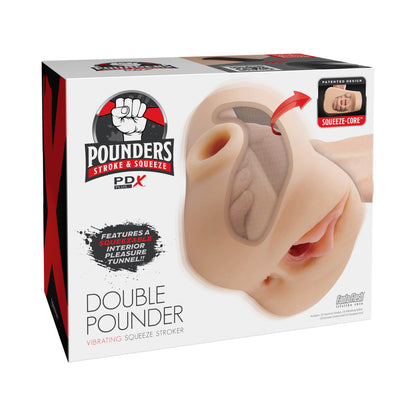 PDX BRANDS - PDX PLUS DOUBLE POUNDER VIBRATING SQUEEZE STROKER LIGHT