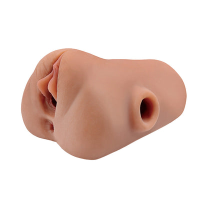 PDX BRANDS - PDX PLUS DOUBLE POUNDER VIBRATING SQUEEZE STROKER BROWN