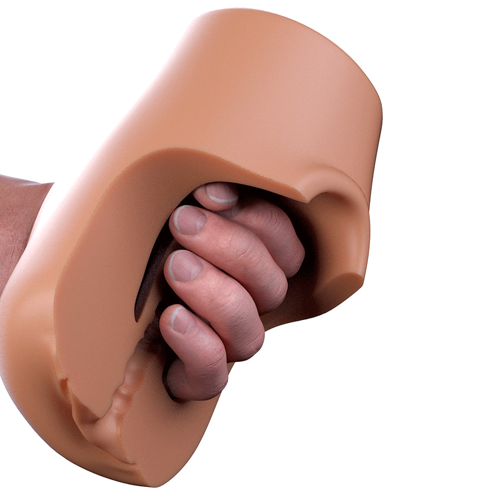 PDX BRANDS - PDX PLUS PUSSY POUNDER SQUEEZE STROKER CASTANHO