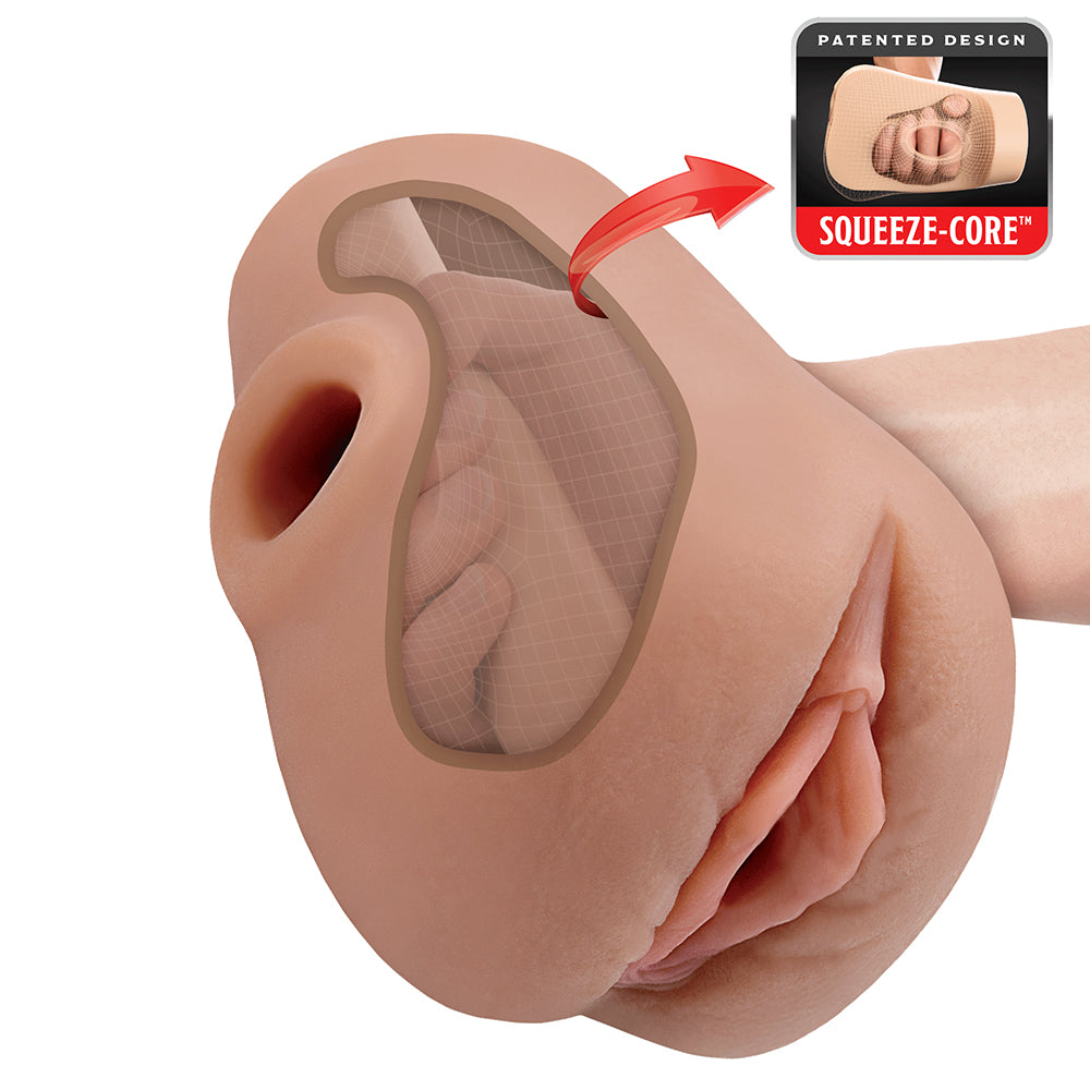 PDX BRANDS - PDX PLUS PUSSY POUNDER SQUEEZE STROKER CASTANHO