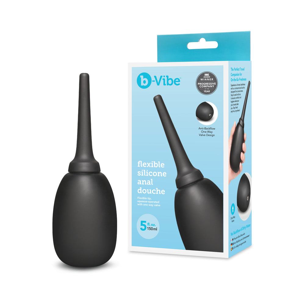 B-VIBE - IRRIGADOR ANAL DE SILICONE FLEXÍVEL PRETO