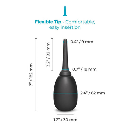 B-VIBE - IRRIGADOR ANAL DE SILICONE FLEXÍVEL PRETO