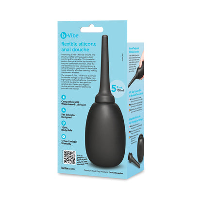 B-VIBE - IRRIGADOR ANAL DE SILICONE FLEXÍVEL PRETO