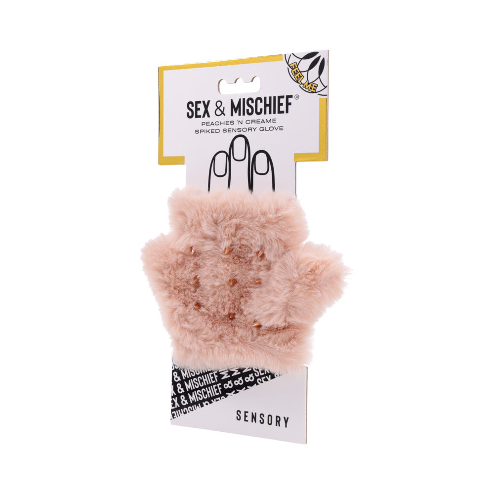 SPORTSHEETS - SEX & MISCHIEF PEACHES 'N CREAME SPIKED SENSORY GLOVE