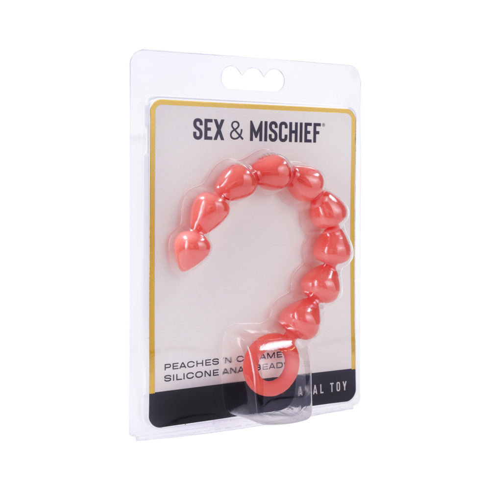 SPORTSHEETS - SEX & MISCHIEF PEACHES 'N CREAME SILICONE ANAL BEADS