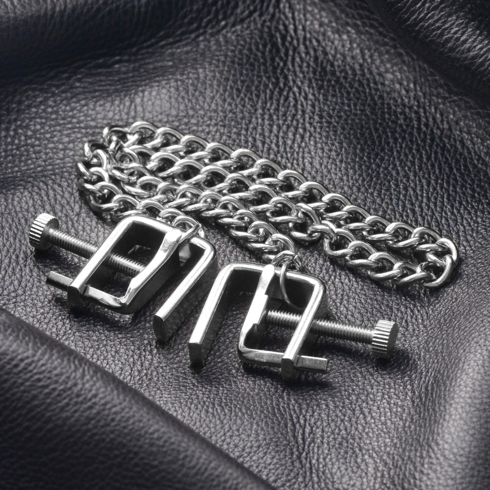 XR BRANDS - MASTER SERIES PRESSURE VICE METAL NIPPLE CLAMPS