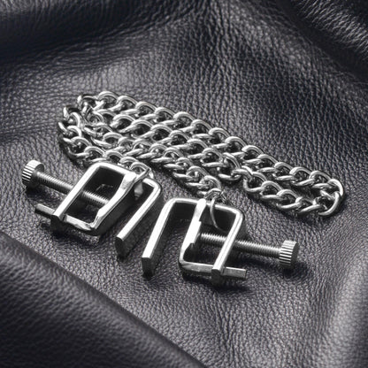 XR BRANDS - MASTER SERIES PRESSURE VICE METAL NIPPLE CLAMPS