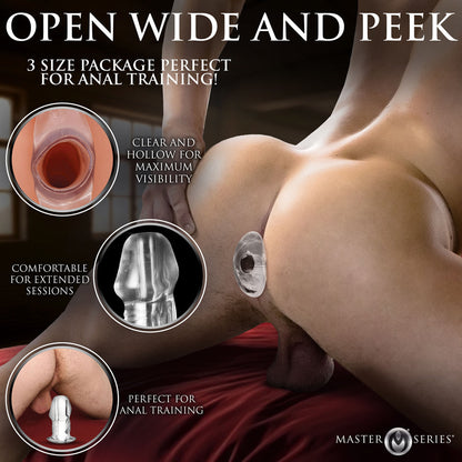 XR BRANDS - MASTER SERIES DICKED CLEAR HOLLOW ANAL PLUG LARGE