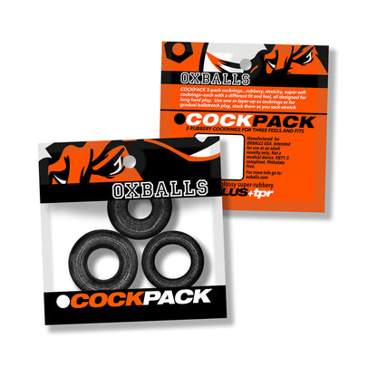 OXBALLS - COCKPACK MULTI DESIGN 3-PACK BLACK MICA