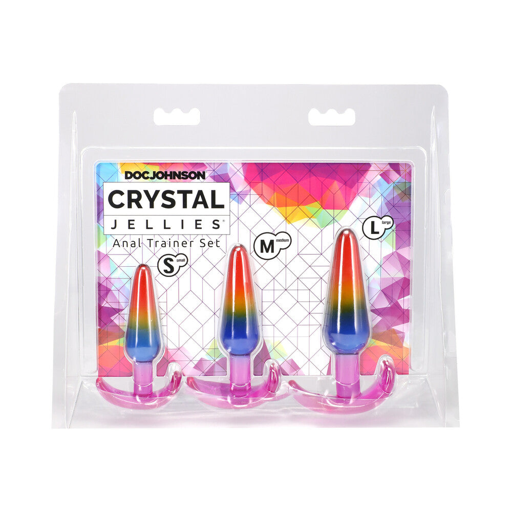 DOC JOHNSON - CRYSTAL JELLIES ANAL TRAINER SET S/M/L RAINBOW