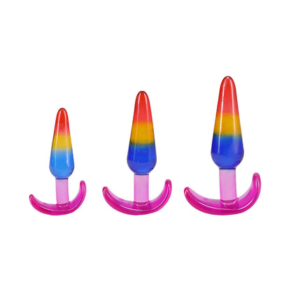 DOC JOHNSON - CRYSTAL JELLIES ANAL TRAINER SET S/M/L RAINBOW