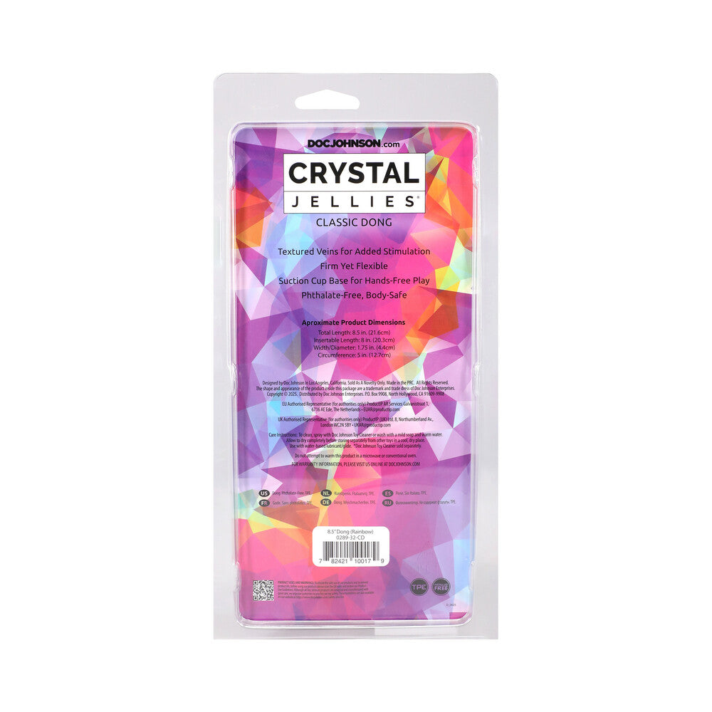 DOC JOHNSON - CRYSTAL JELLIES 8.5 IN. DONG RAINBOW