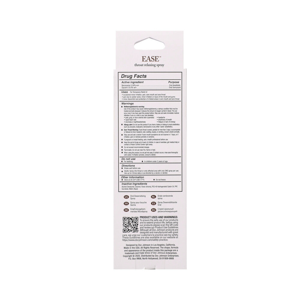 DOC JOHNSON - INTIMATE ENHANCEMENTS EASE THROAT RELAXING SPRAY DOUBLE CHOCOLATE 2 OZ.