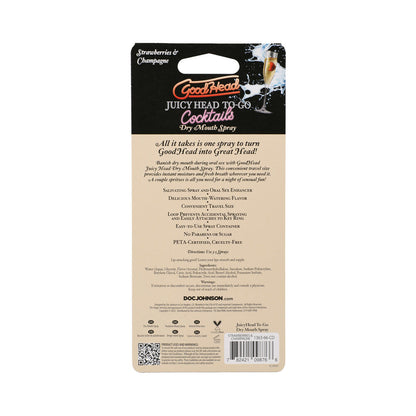 DOC JOHNSON - GOODHEAD JUICY HEAD COCKTAILS DRY MOUTH SPRAY TO-GO STRAWBERRIES & CHAMPAGNE