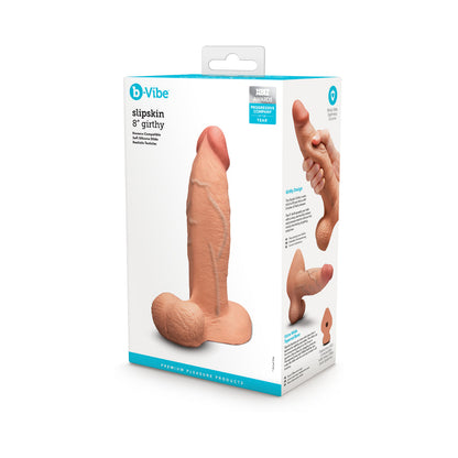 B-VIBE - SLIPSKIN REALISTIC SILICONE DILDO 8 IN. GIRTHY