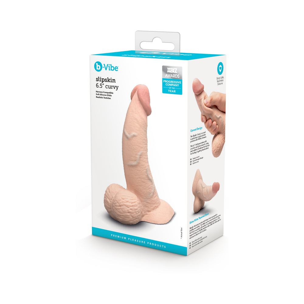 B-VIBE - SLIPSKIN REALISTIC SILICONE DILDO 6.5 IN. CURVED