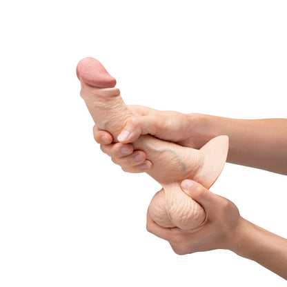 B-VIBE - SLIPSKIN REALISTIC SILICONE DILDO 8 IN. CURVED