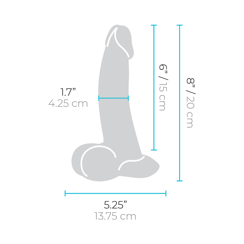 B-VIBE - SLIPSKIN REALISTIC SILICONE DILDO 8 IN. CURVED