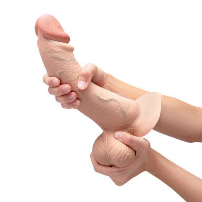 B-VIBE - SLIPSKIN REALISTIC SILICONE DILDO 10 IN. CURVED