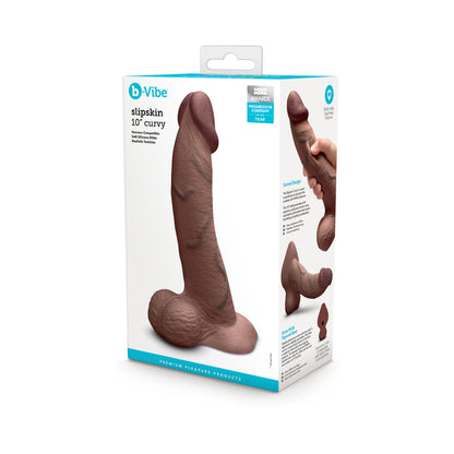 B-VIBE - SLIPSKIN REALISTIC SILICONE DILDO 10 IN. CURVED