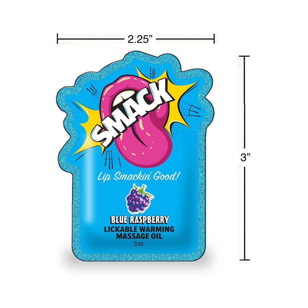 LITTLE GENIE - SMACK LICKABLE MASSAGE OIL 3 ML POUCH BLUE RASPBERRY
