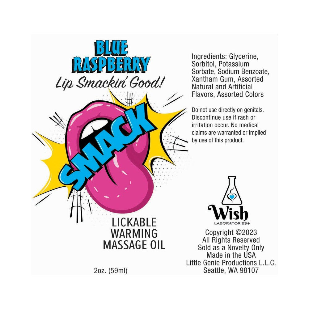 LITTLE GENIE - SMACK LICKABLE MASSAGE OIL 3 ML POUCH BLUE RASPBERRY
