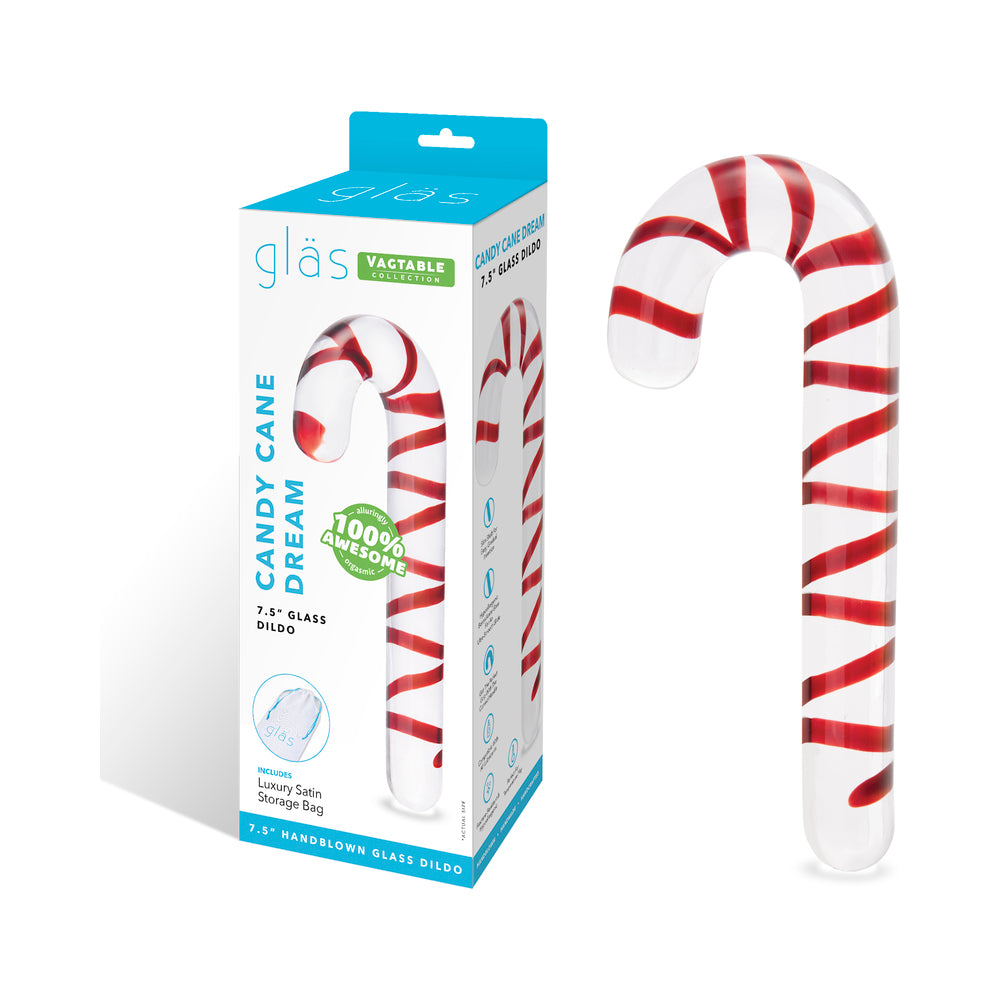 ELECTRIC EEL - DILDO DE VIDRO GLAS CANDY CANE DREAM 7,5 POL.