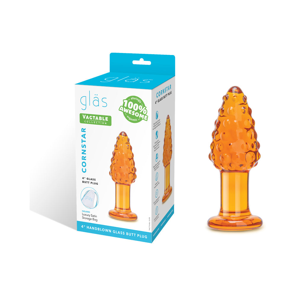 ELECTRIC EEL - GLAS CORNSTAR 4 IN. GLASS BUTT PLUG