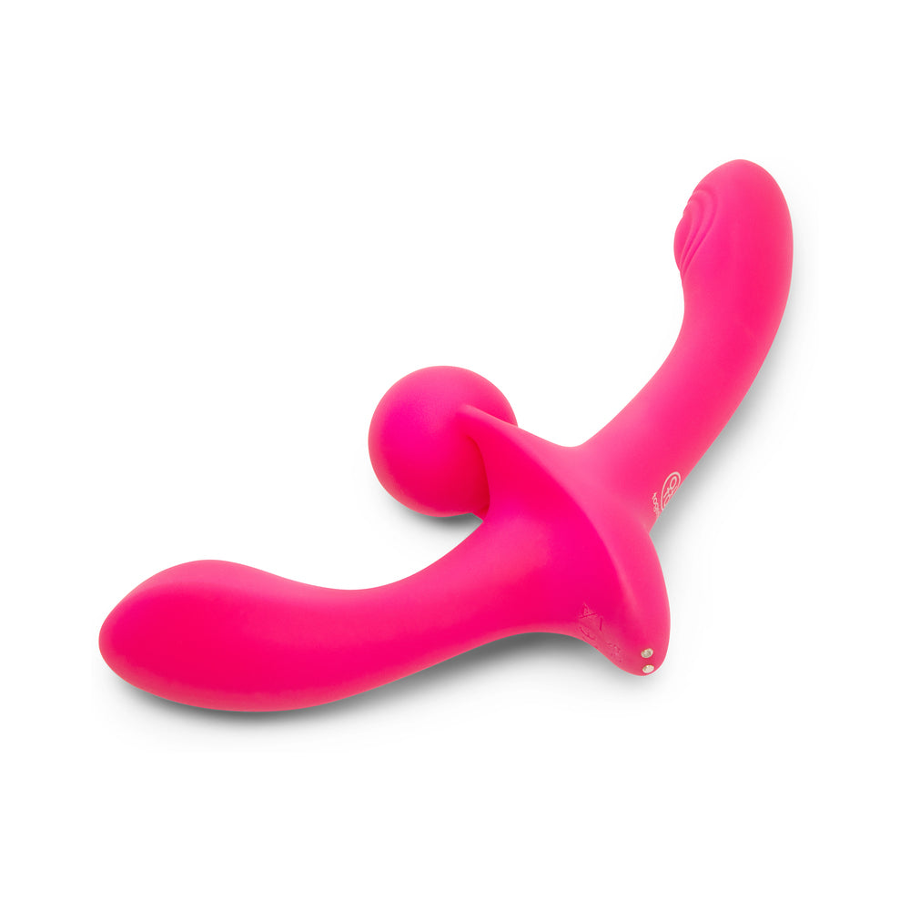 TOGETHER TOY - TOGETHER DOUBLE TAP DUAL-ENDED VIBRATING STRAPLESS STRAP-ON