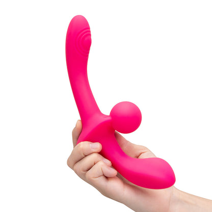 TOGETHER TOY - TOGETHER DOUBLE TAP DUAL-ENDED VIBRATING STRAPLESS STRAP-ON