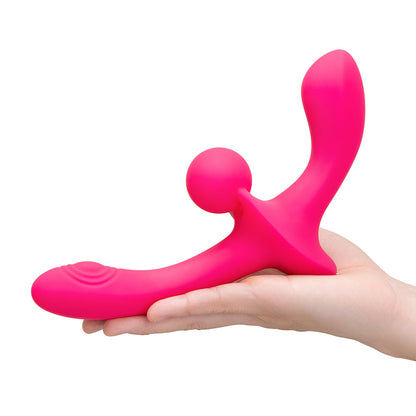 TOGETHER TOY - TOGETHER DOUBLE TAP DUAL-ENDED VIBRATING STRAPLESS STRAP-ON