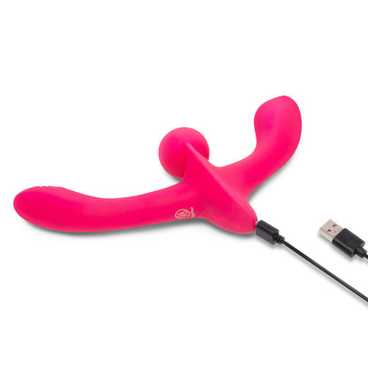 TOGETHER TOY - TOGETHER DOUBLE TAP DUAL-ENDED VIBRATING STRAPLESS STRAP-ON