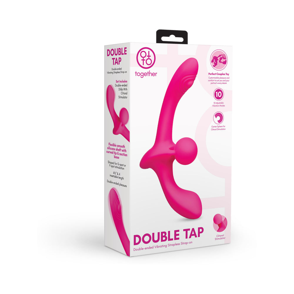 TOGETHER TOY - TOGETHER DOUBLE TAP DUAL-ENDED VIBRATING STRAPLESS STRAP-ON