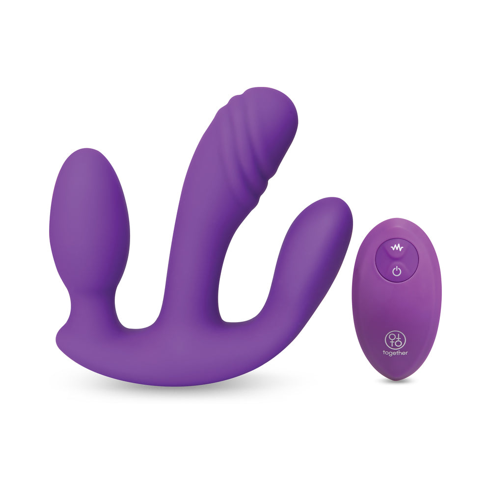 TOGETHER TOY - TOGETHER BLENDED PLEASURE REMOTE CONTROLLED TRIPLE-PRONGED VIBRATOR