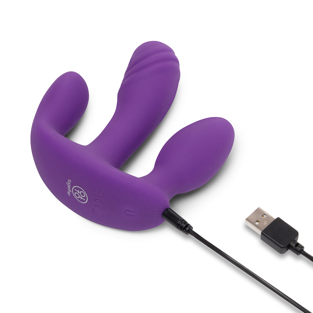 TOGETHER TOY - TOGETHER BLENDED PLEASURE REMOTE CONTROLLED TRIPLE-PRONGED VIBRATOR