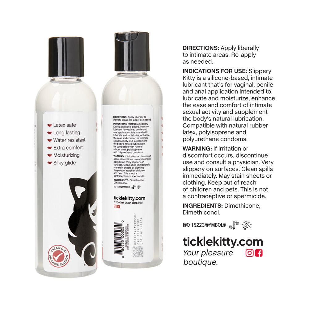 TICKLE KITTY - SLIPPERY KITTY SILICONE LUBRICANT 4 OZ.