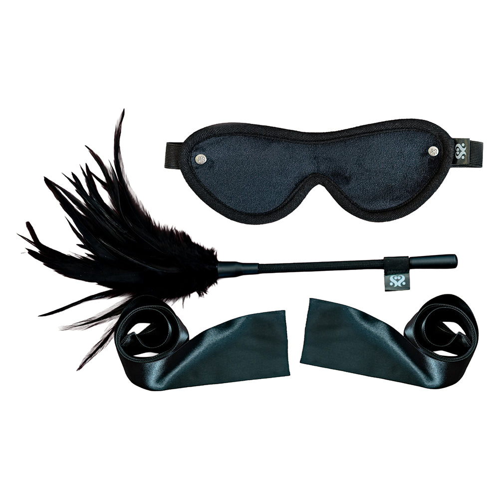 CREATIVE CONCEPTIONS - SEI MIO STRICT TEASE RIBBON TIES, BLINDFOLD AND TICKLER KIT