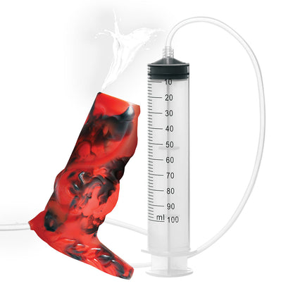XR BRANDS - CREATURE COCKS HELL HOUND SQUIRTING SILICONE PENIS ENHANCER VERMELHO