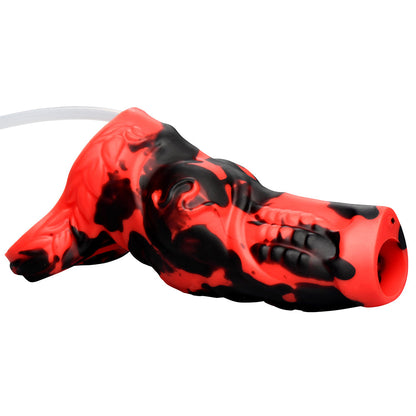 XR BRANDS - CREATURE COCKS HELL HOUND SQUIRTING SILICONE PENIS ENHANCER VERMELHO