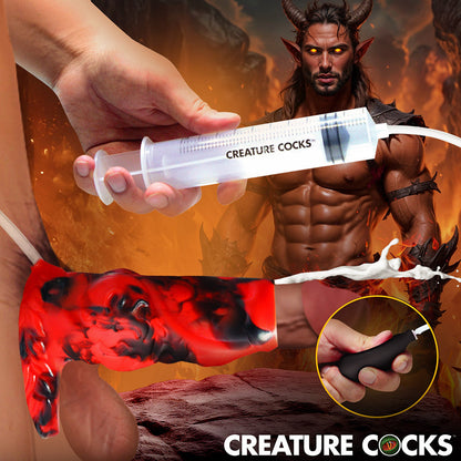 XR BRANDS - CREATURE COCKS HELL HOUND SQUIRTING SILICONE PENIS ENHANCER VERMELHO